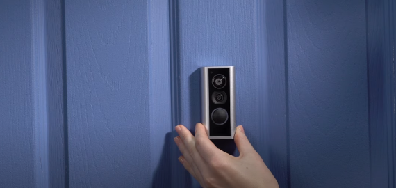 Join the indoor and outdoor Peephole Cam assemblies