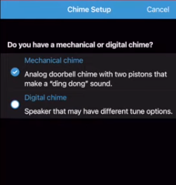 select the kind of chime