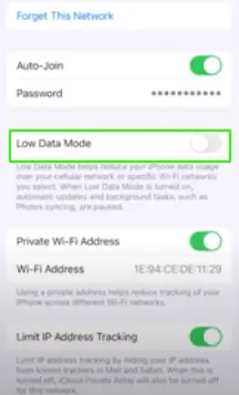 check low data mode